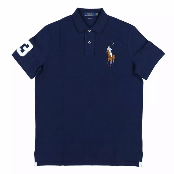 NWT Ralph Lauren Classic Fit Peach Pink Mesh Polo Shirt//Green Pony